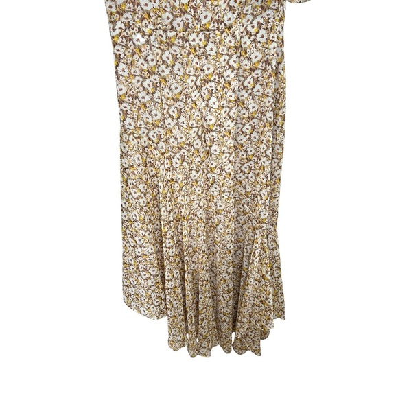 ASTR - Women’s 'Flutter Sleeve Maxi Dress' in Mustard Ditsy Floral- Yellow Large - Picture 10 of 13